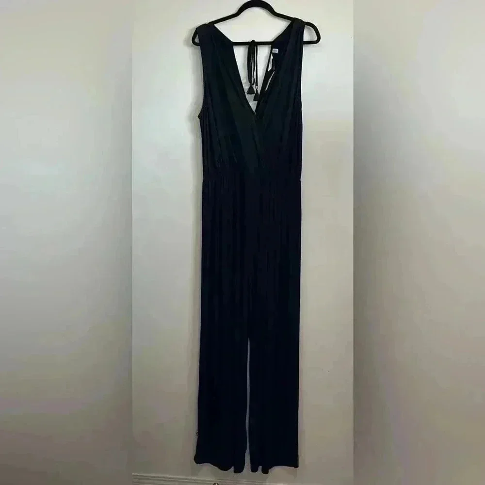 BNWT La Vie en Rose aqua crossover jumpsuit size L in Black - Picture 4 of 7